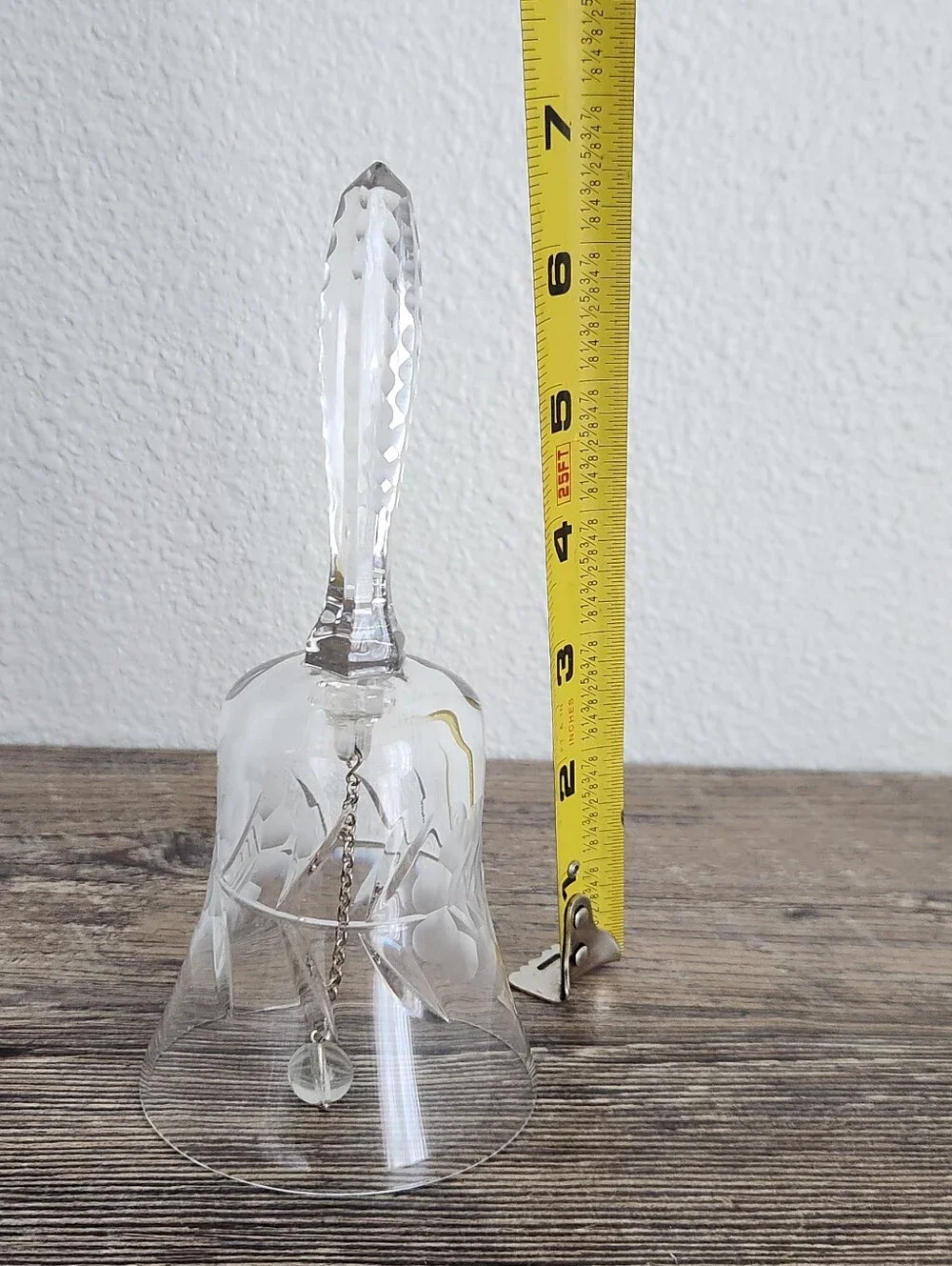 Cear Glass Cut Crystal Hand Bell -